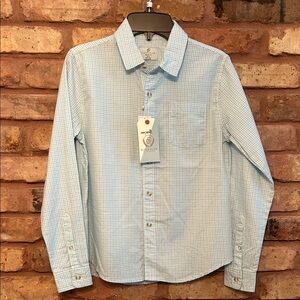 Class Club Kids Light Blue Plaid Button Down Shirt
